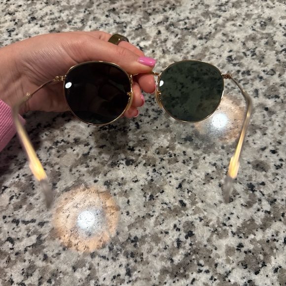 Ray-Ban Gold Frame Sunglasses with Dark Lenses